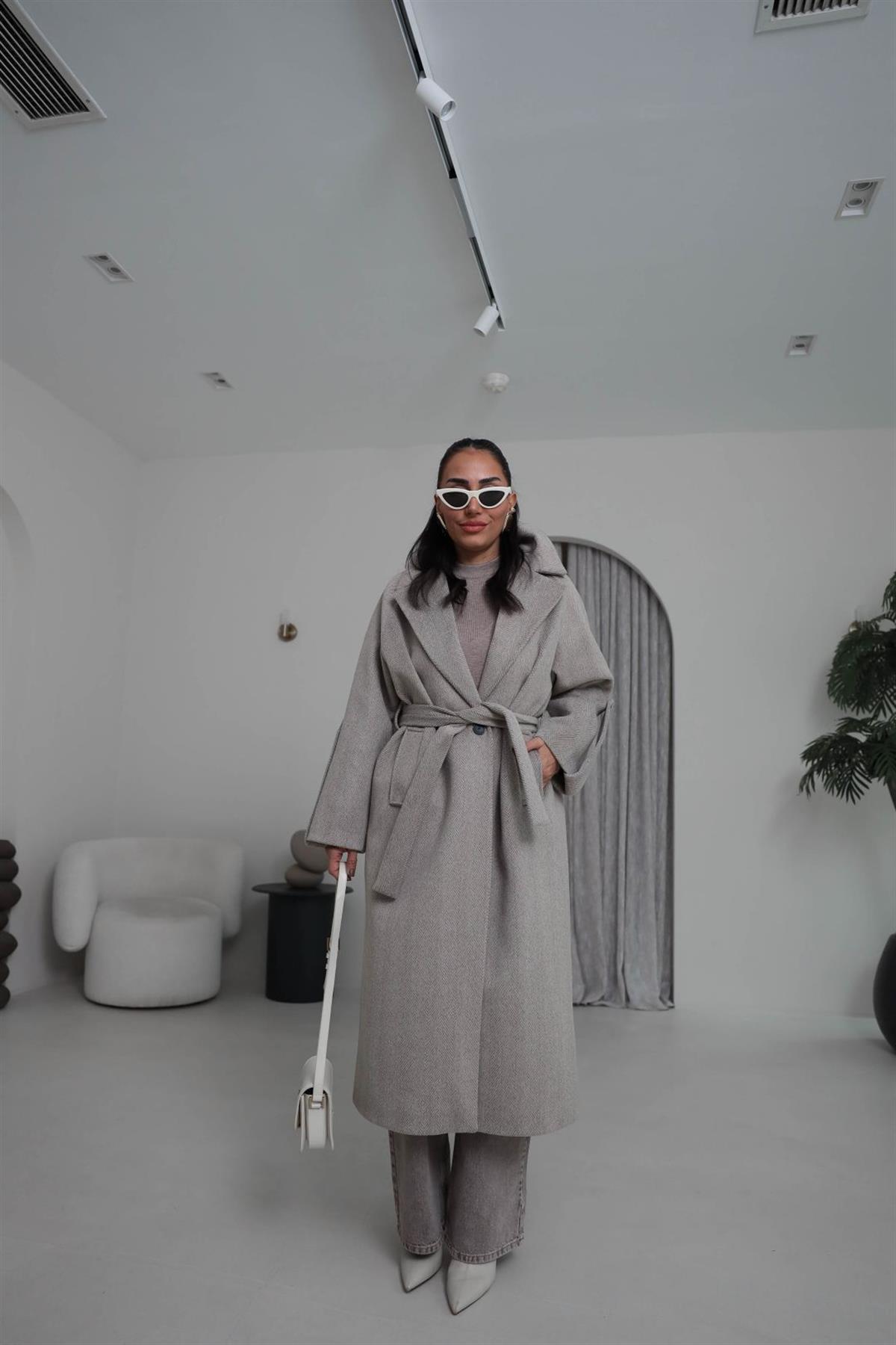 7008 Kuşaklı Balıksırtı Premium Kaban TAŞ