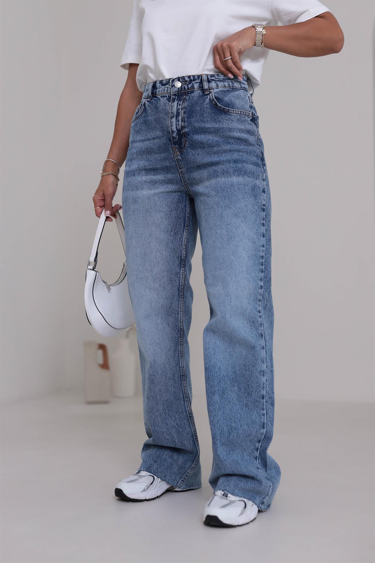 1077 Paça Kesikli Palazzo Jean MAVİ