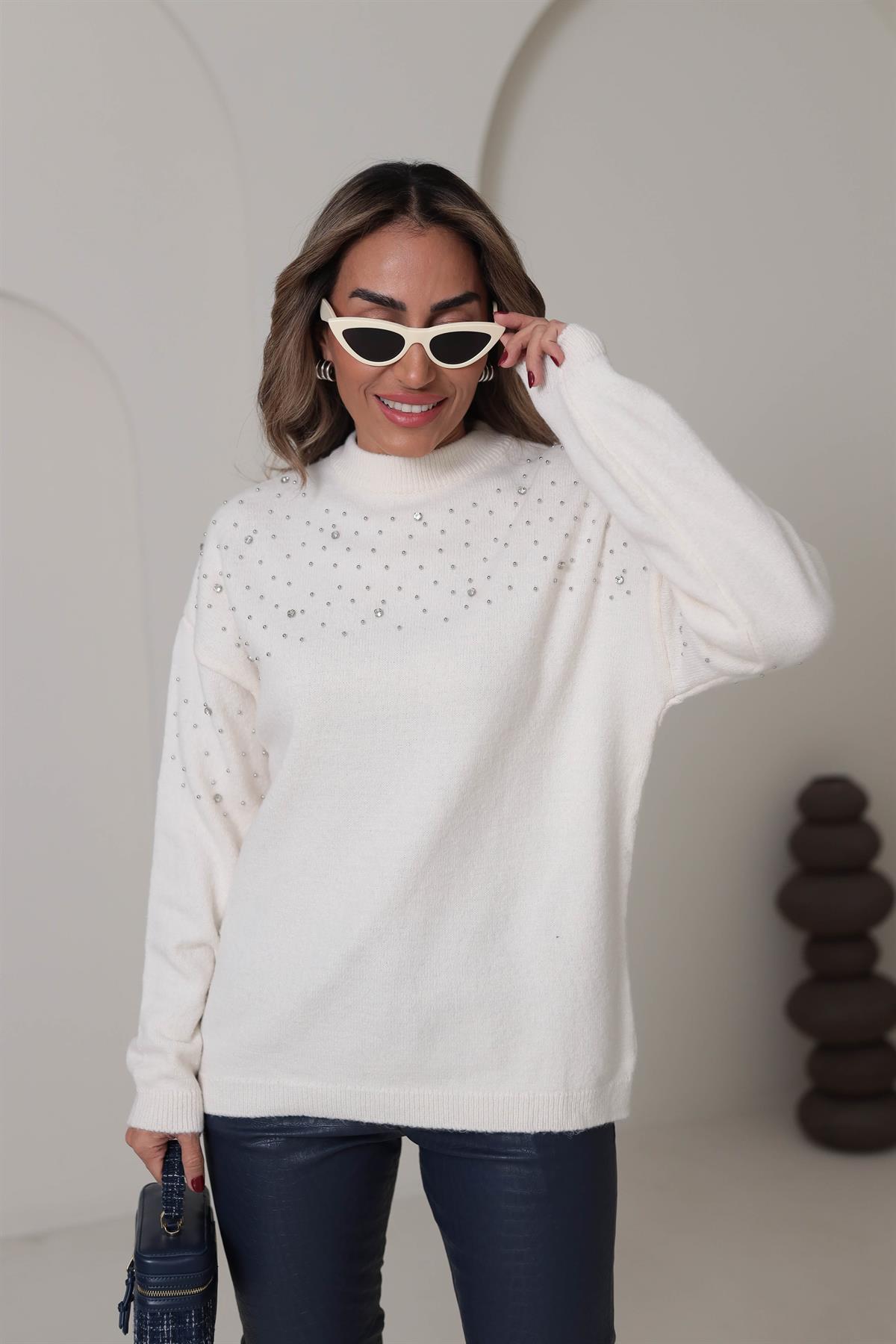 1106 Droplu Taşlı Kazak