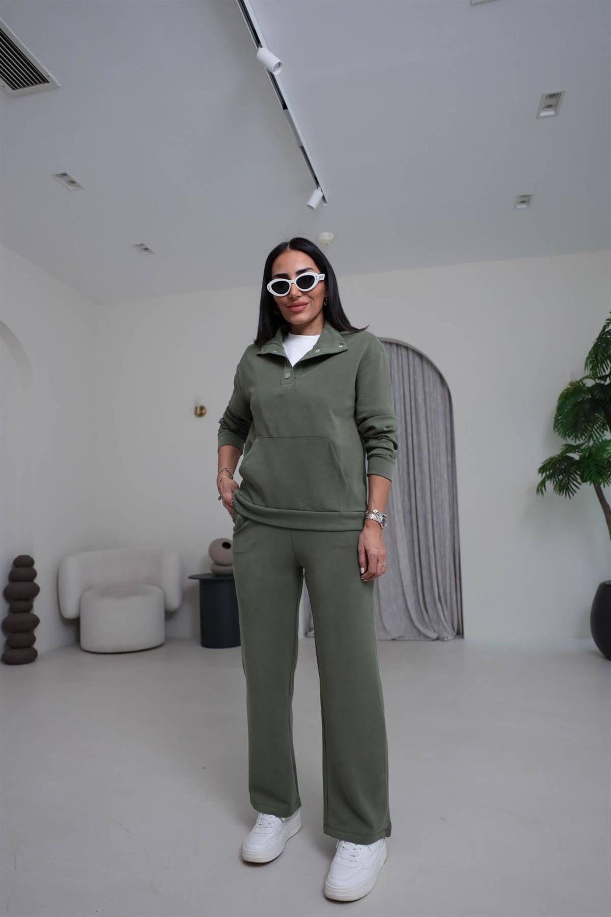 2011 Polo Yaka Çıtçıtlı Modal Takım HAKİ YEŞİL