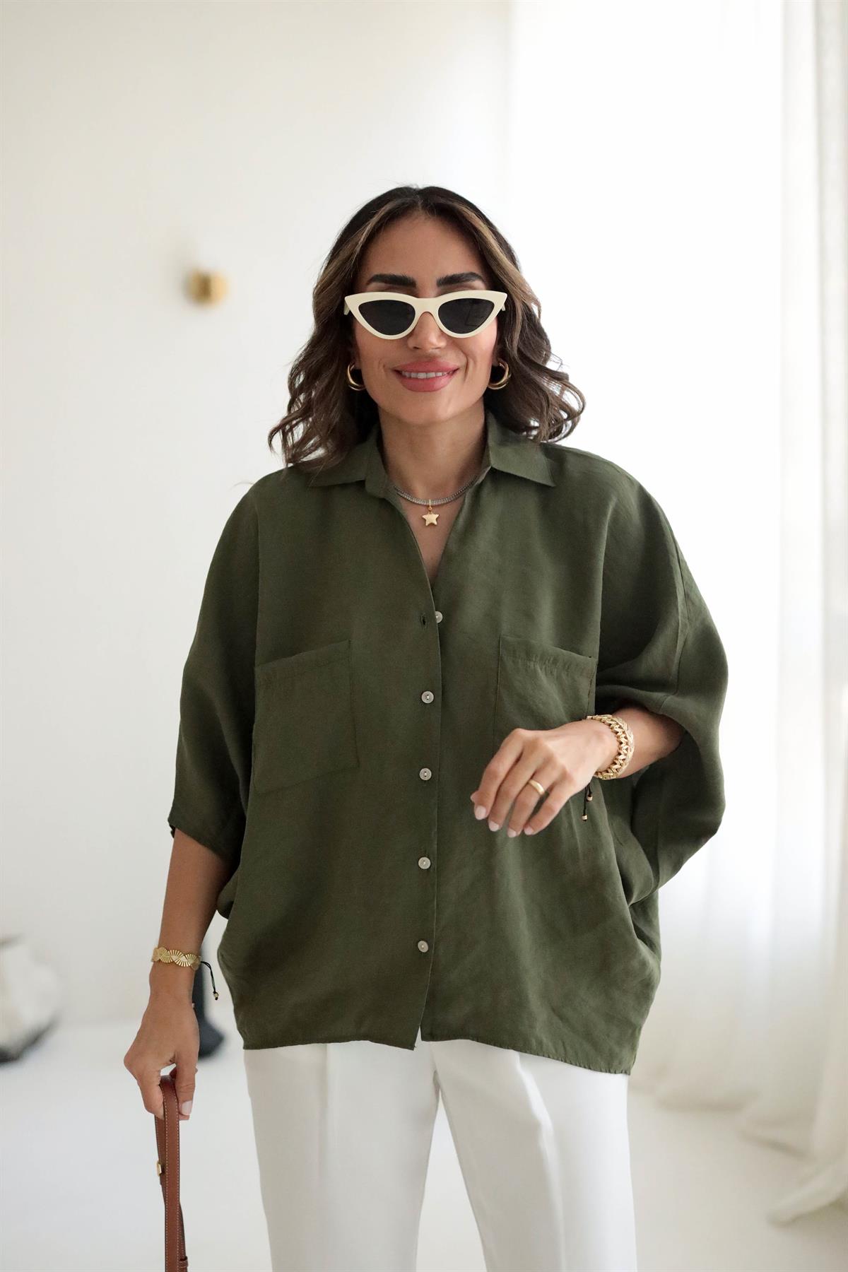 8914 Yarasa Kol Cepli Gömlek