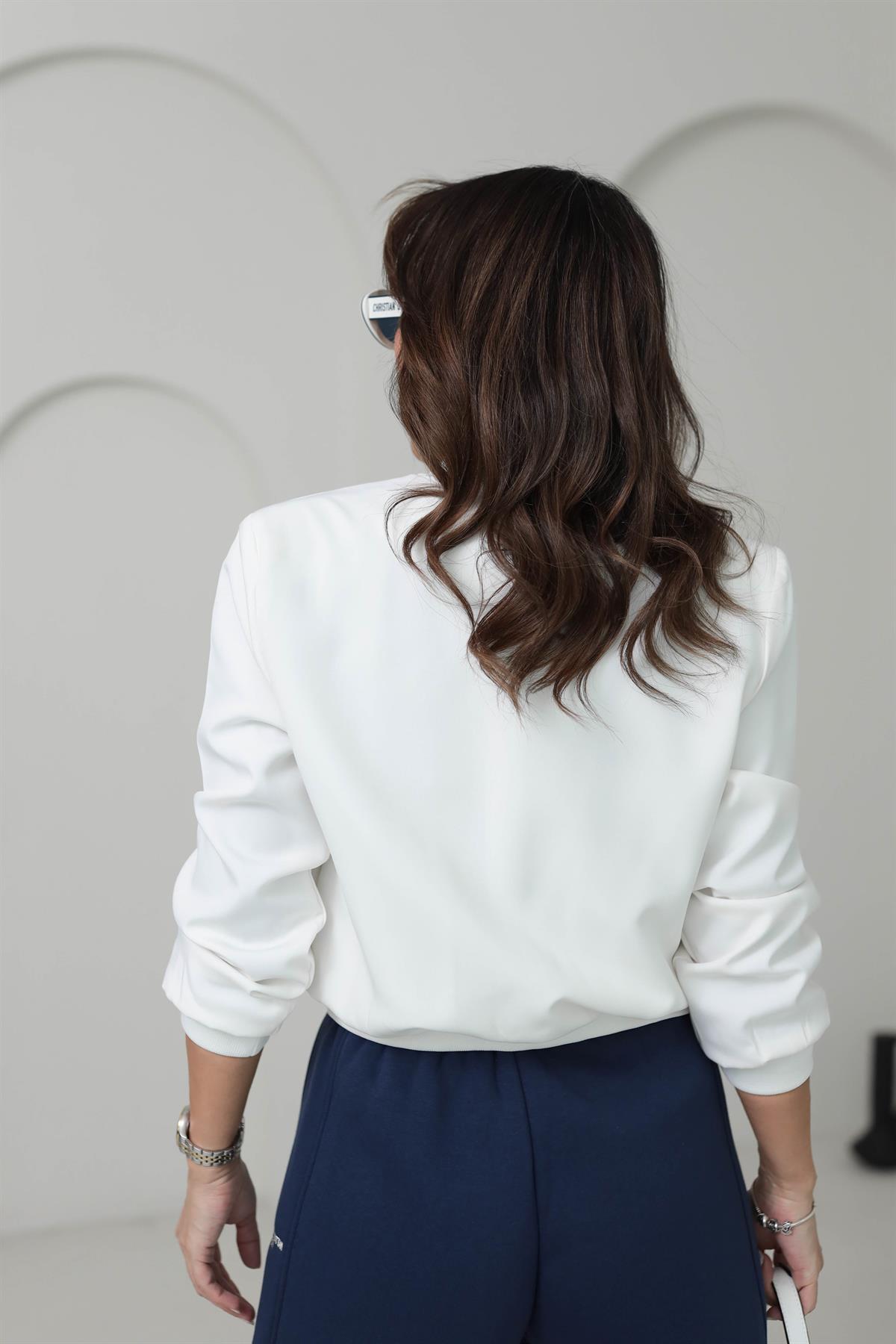 5267 Vatkalı Cep Detaylı Bomber EKRU