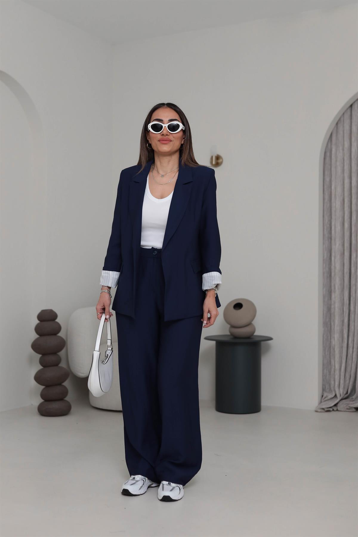 0115 Aerobin Palazzo Pantolon LACİVERT