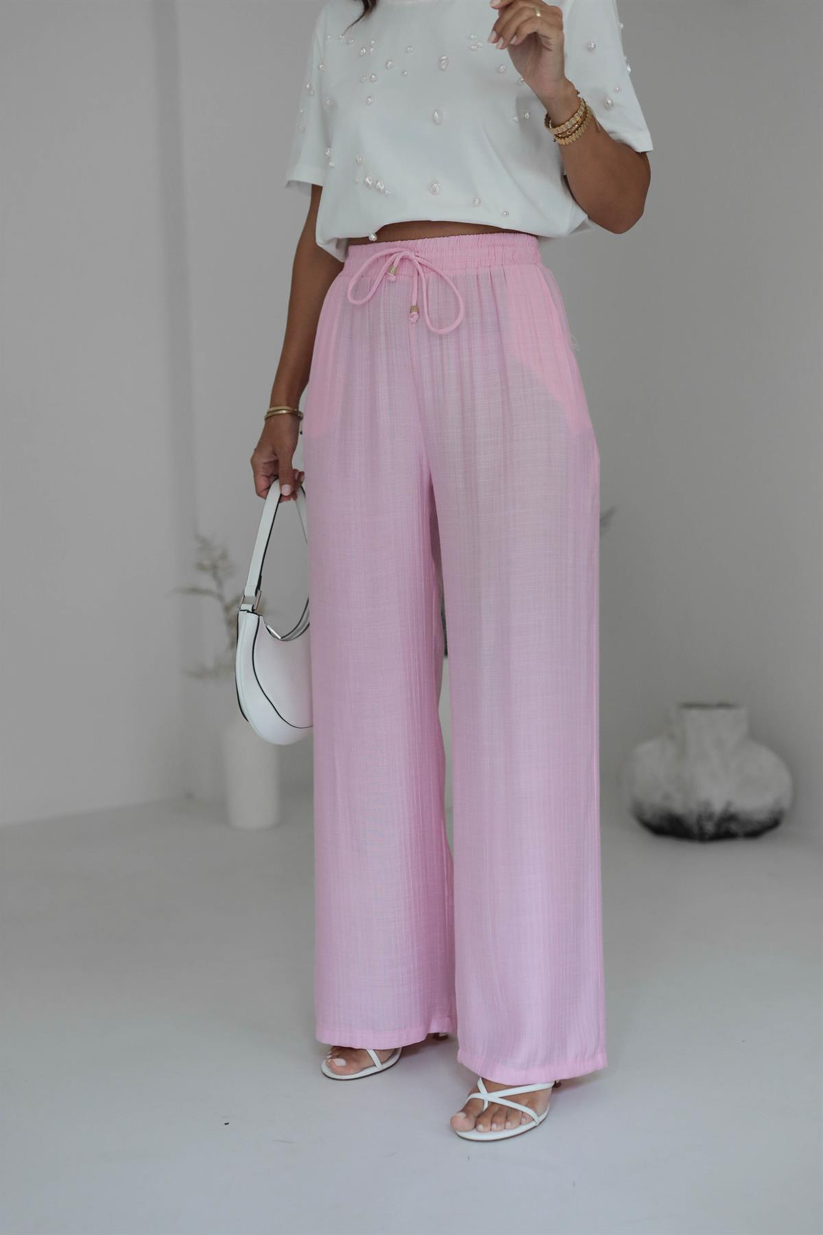 1339 Bel Lastikli Bol Kalıp Pantolon