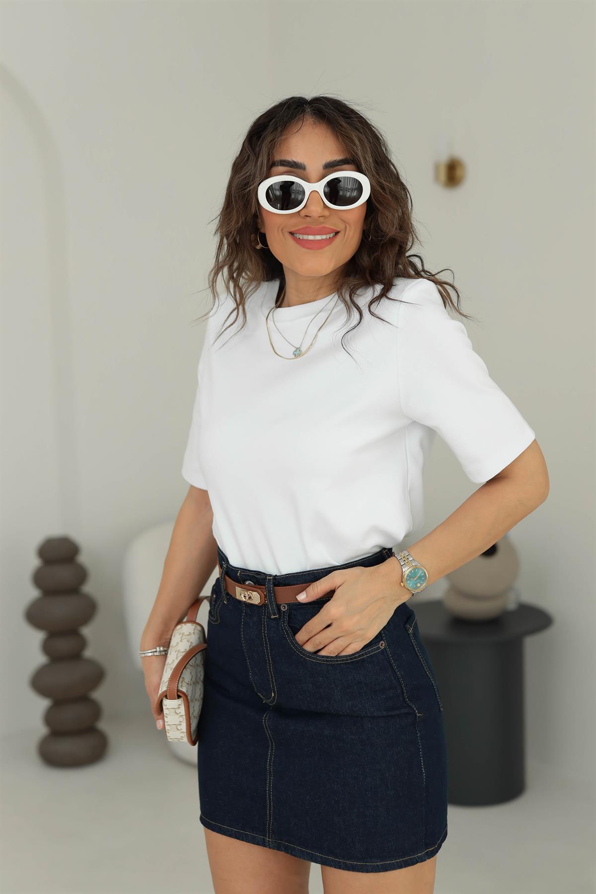 Mini Kot Etek LACİVERT