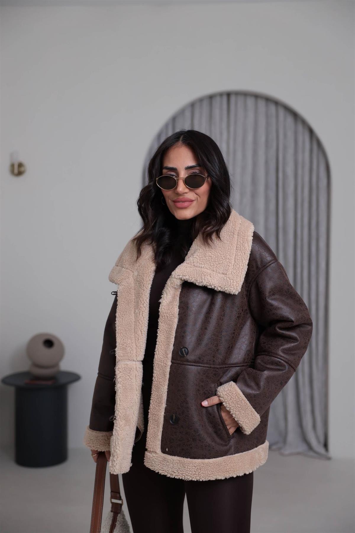 9195 İçi Kürklü Nubuk Mont KAHVE