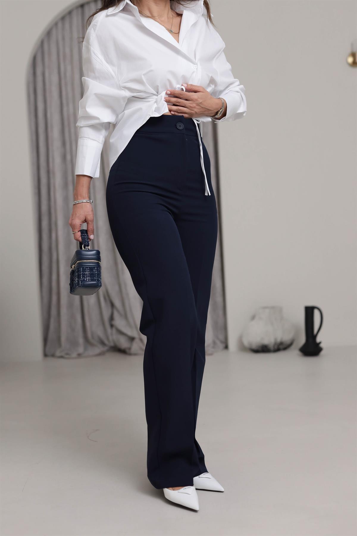 0714 Paça Palazzo Pantolon LACİVERT