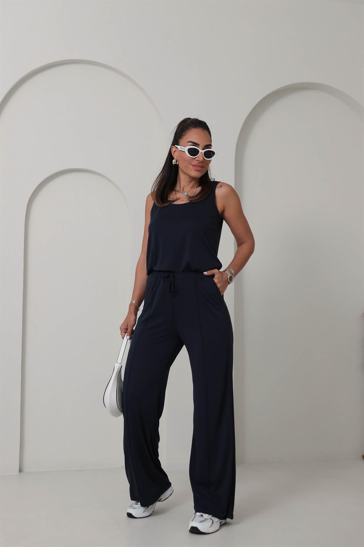 7166 Önü Çimalı Modal Kumaş Takım ANTRASİT