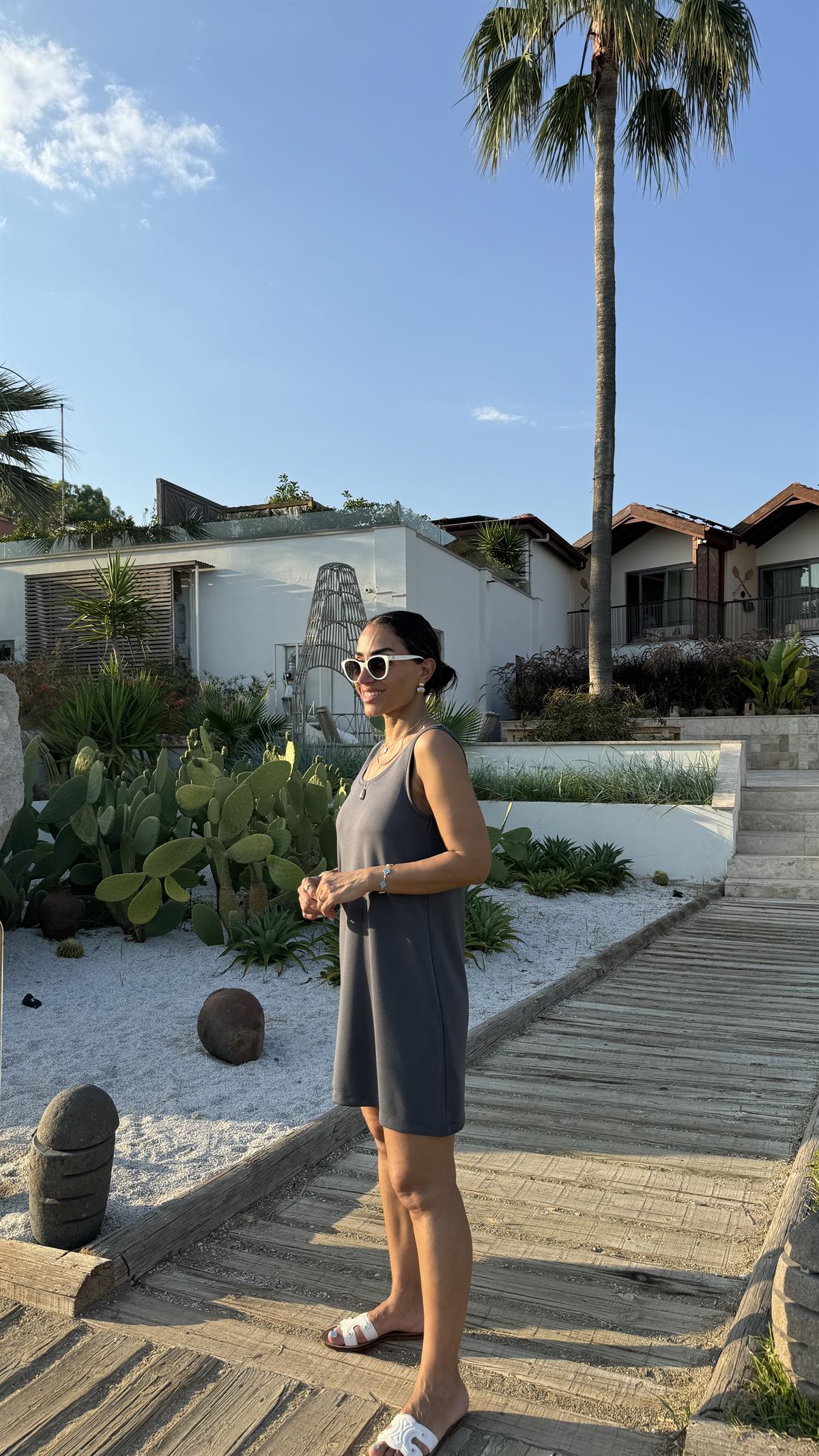 6508 Askılı Modal Elbise ANTRASİT