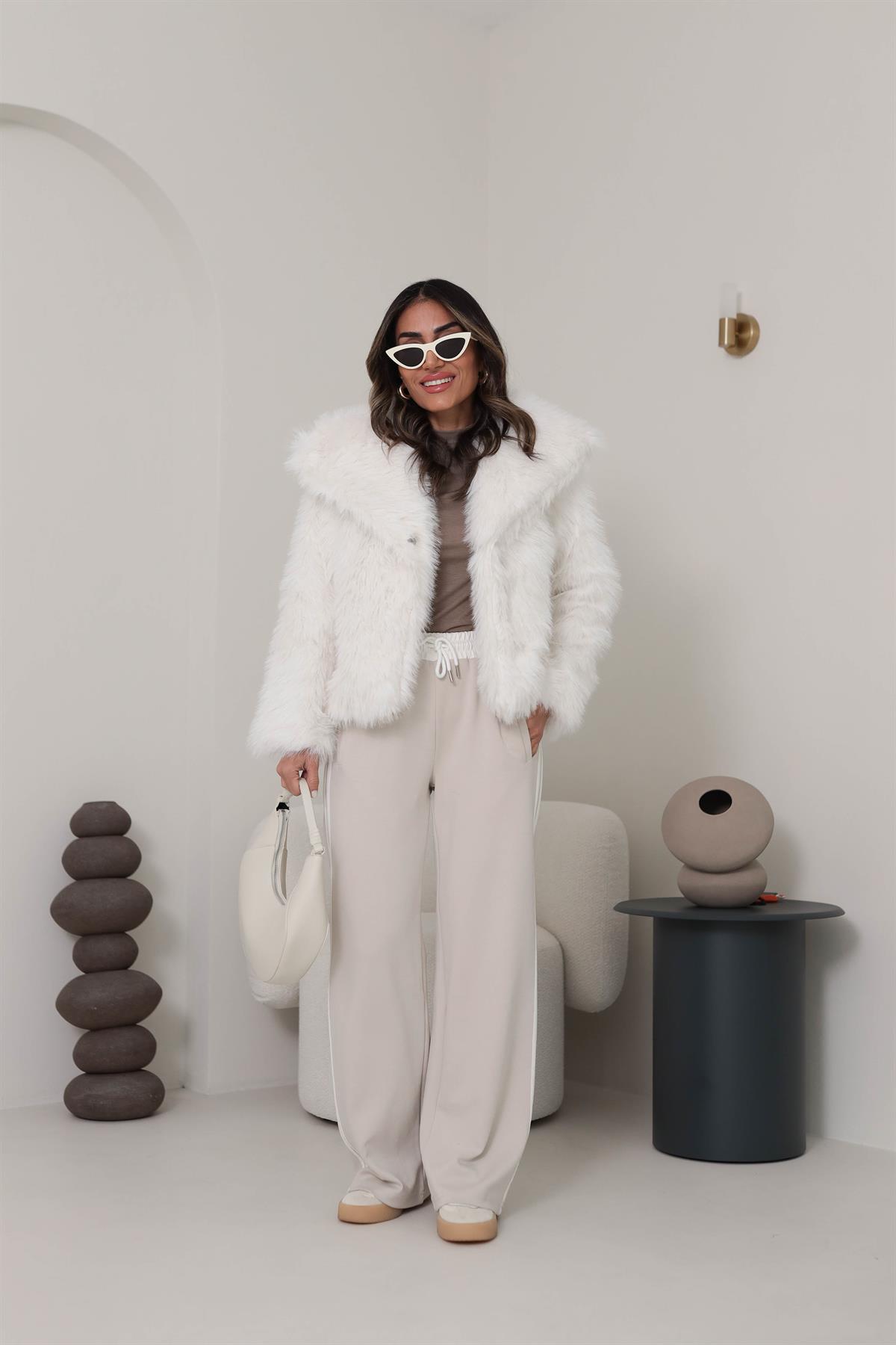 Yanları Şeritli Modal Pantolon BEJ