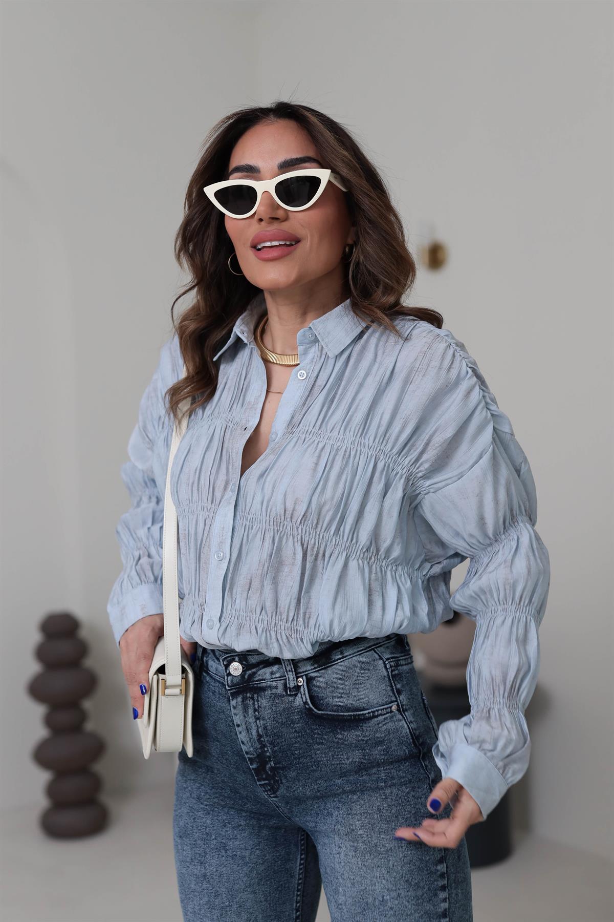 Gipeli Massi Gömlek BEBE MAVİ