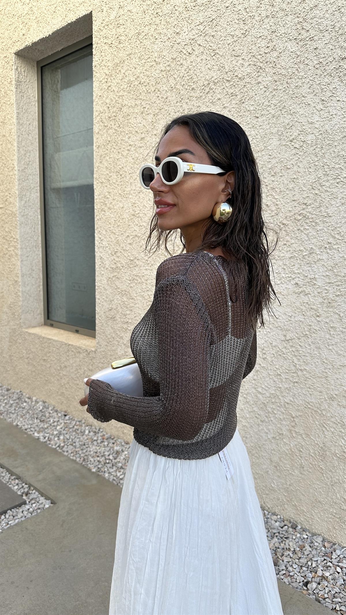 0606 Parlak Ajurlu Triko