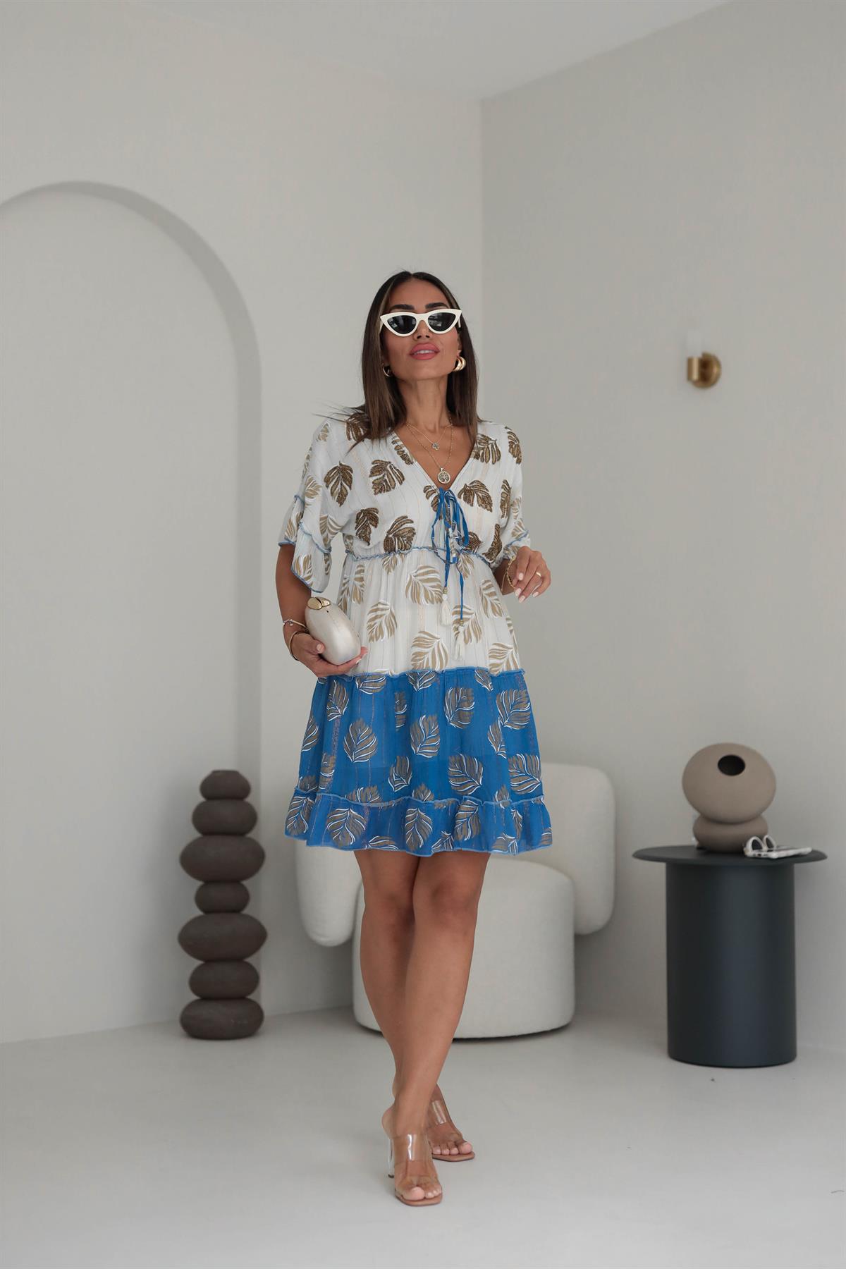 7507 İşlemeli İthal Elbise