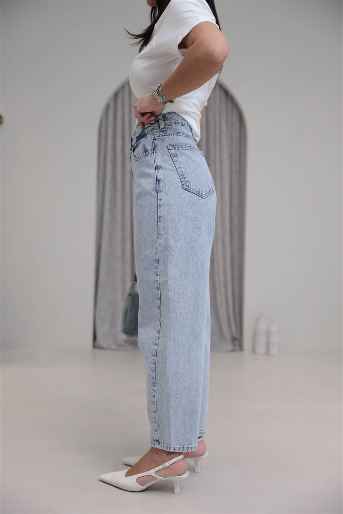 993 Rahat Kesim Barel Jean Pantolon BUZ MAVİ