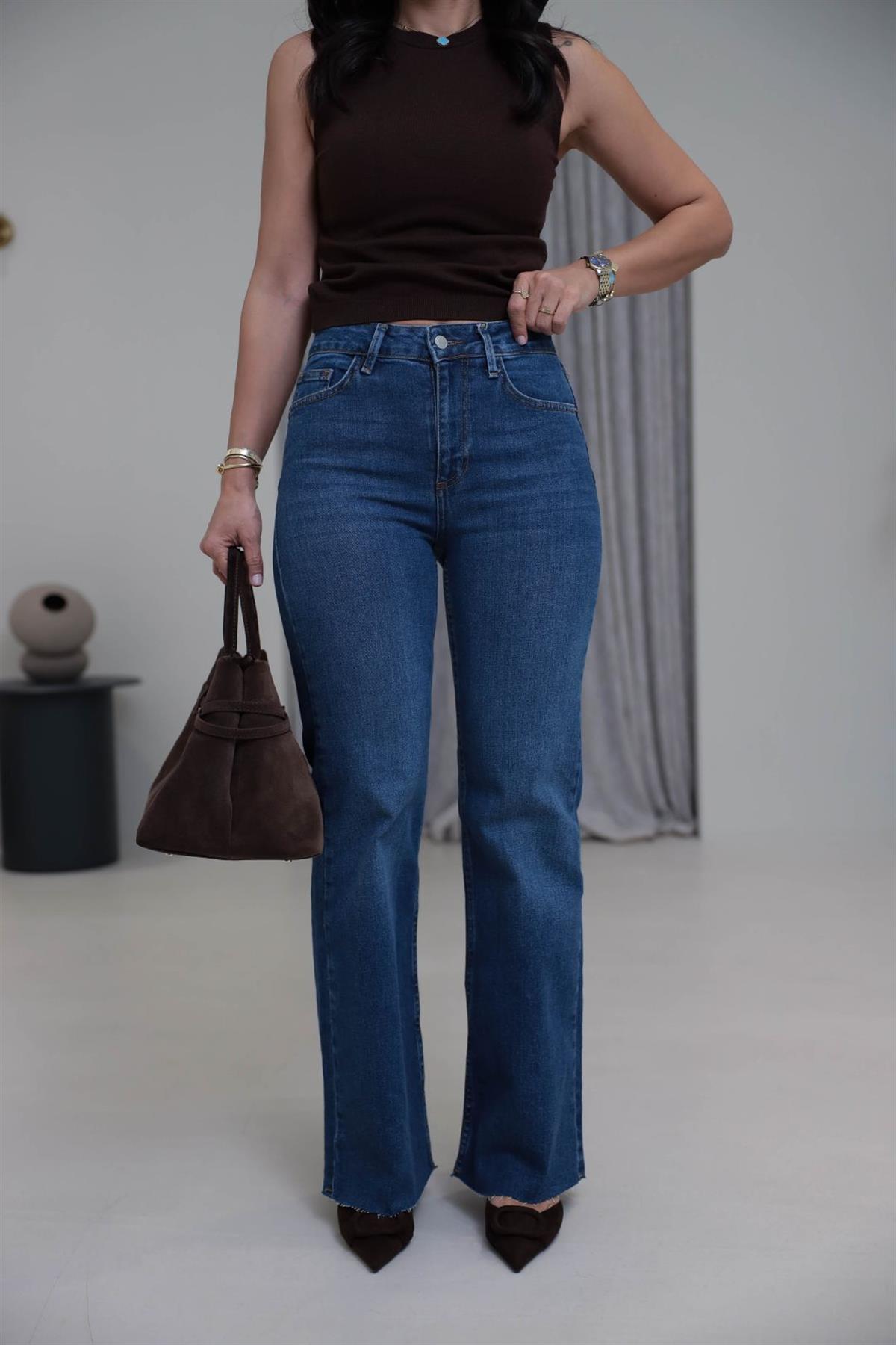 6695 Push-Up İspanyol Paça Jean MAVİ