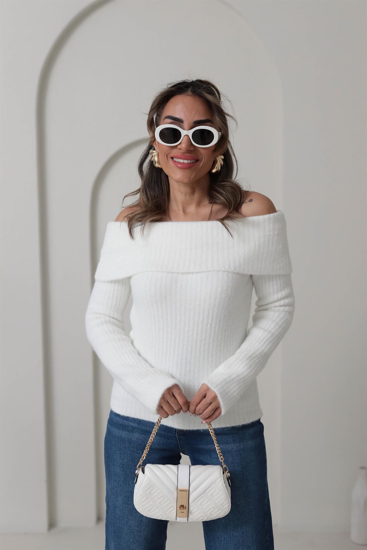 0649 Madona Yaka Fitilli Kazak EKRU