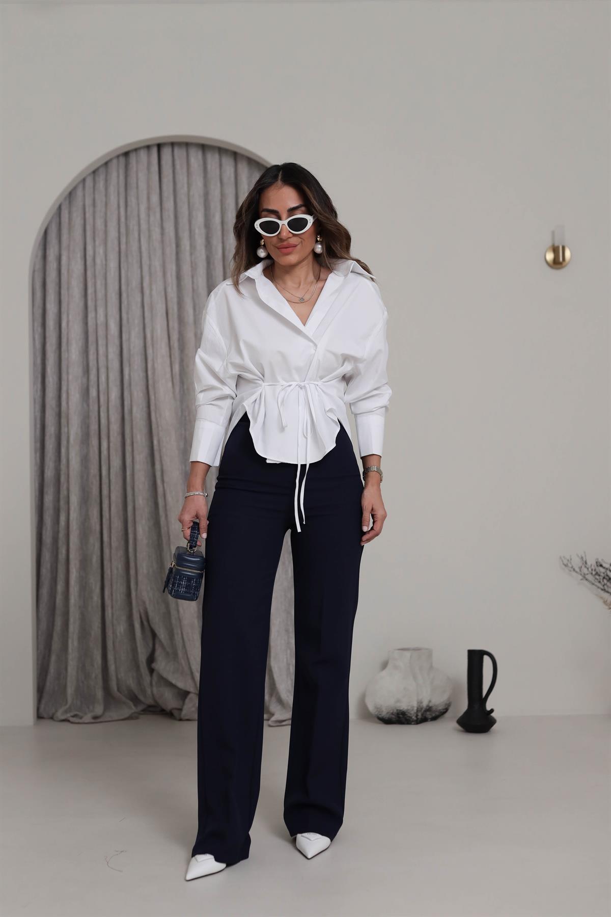 0714 Paça Palazzo Pantolon LACİVERT