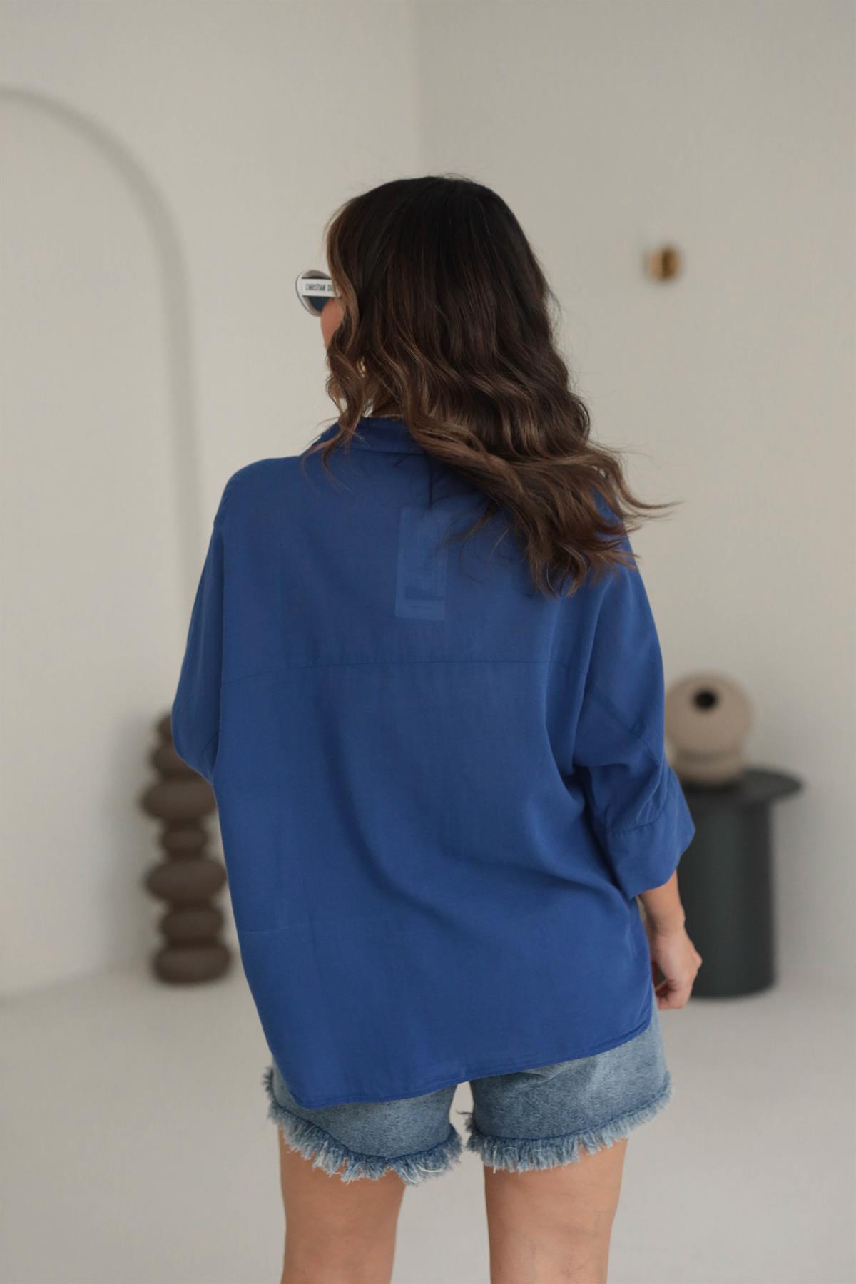 4309 Pamuklu Cep Detaylı Gömlek