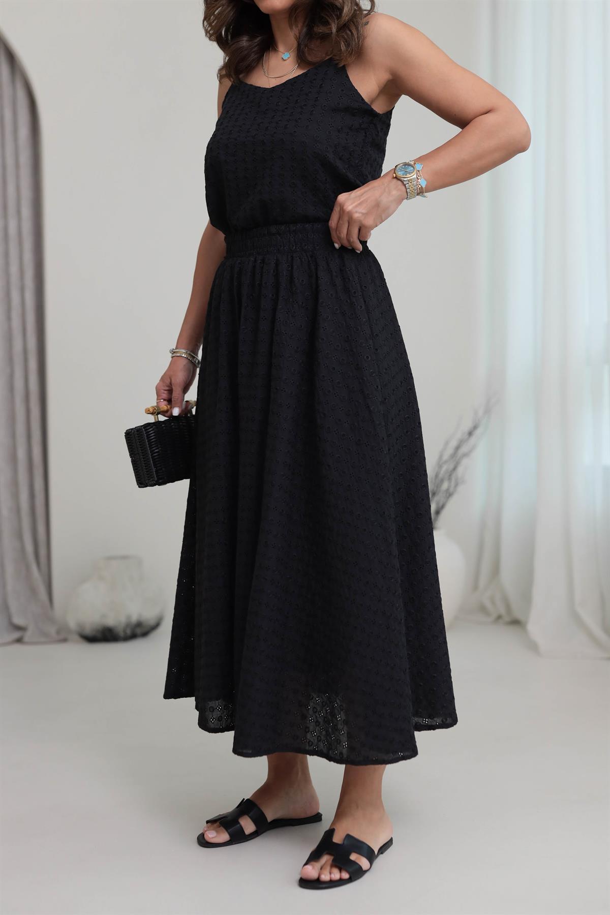 2884 Beli Lastikli Fisto Etek SİYAH