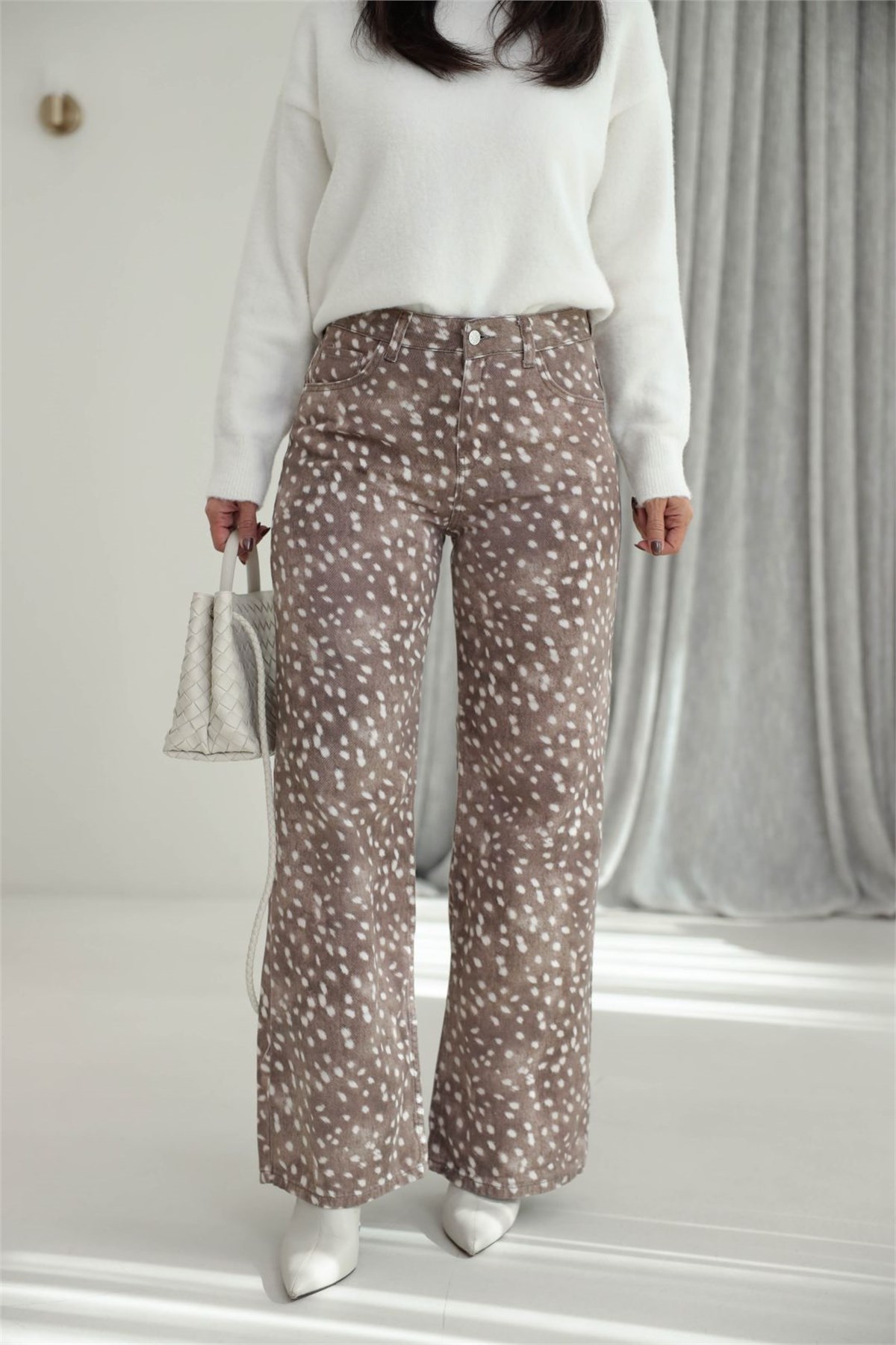 9222 Bambi Desen Pantolon KAHVE