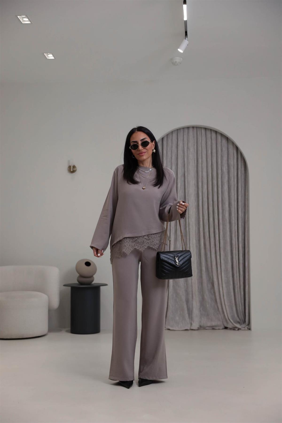 7308 Dantelli Tencel Modal Takım TAŞ