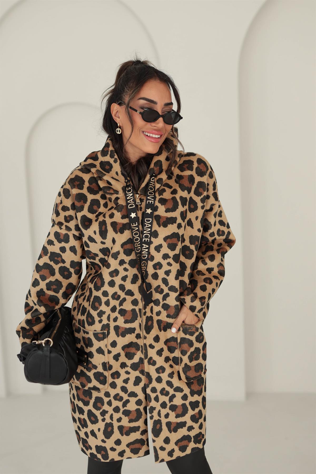 6617 Arma Gold Detaylı Buklet Kaban LEOPAR