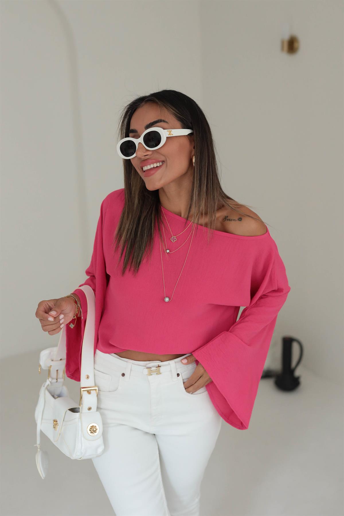 İthal Aerobin Kayık Yaka Bluz