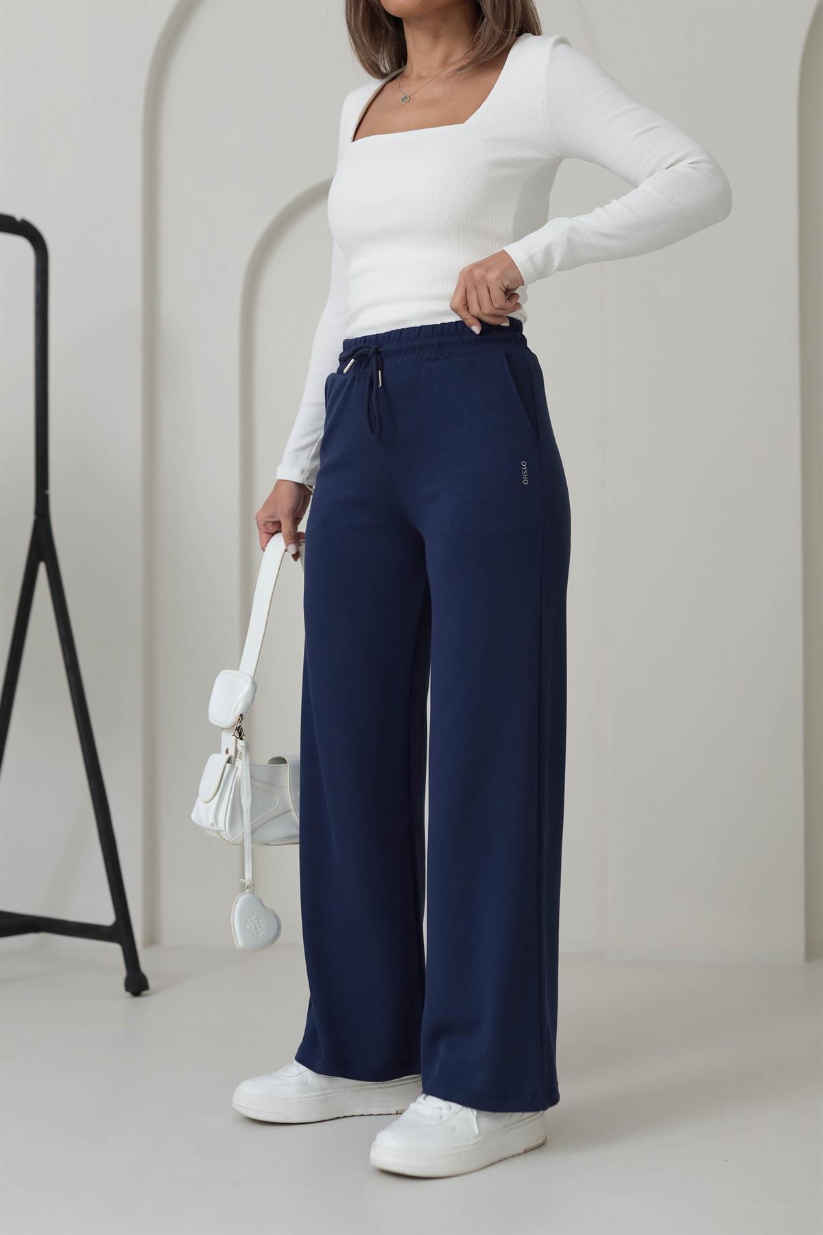 075 Modal OYS Bol Paça Eşofman Altı LACİVERT