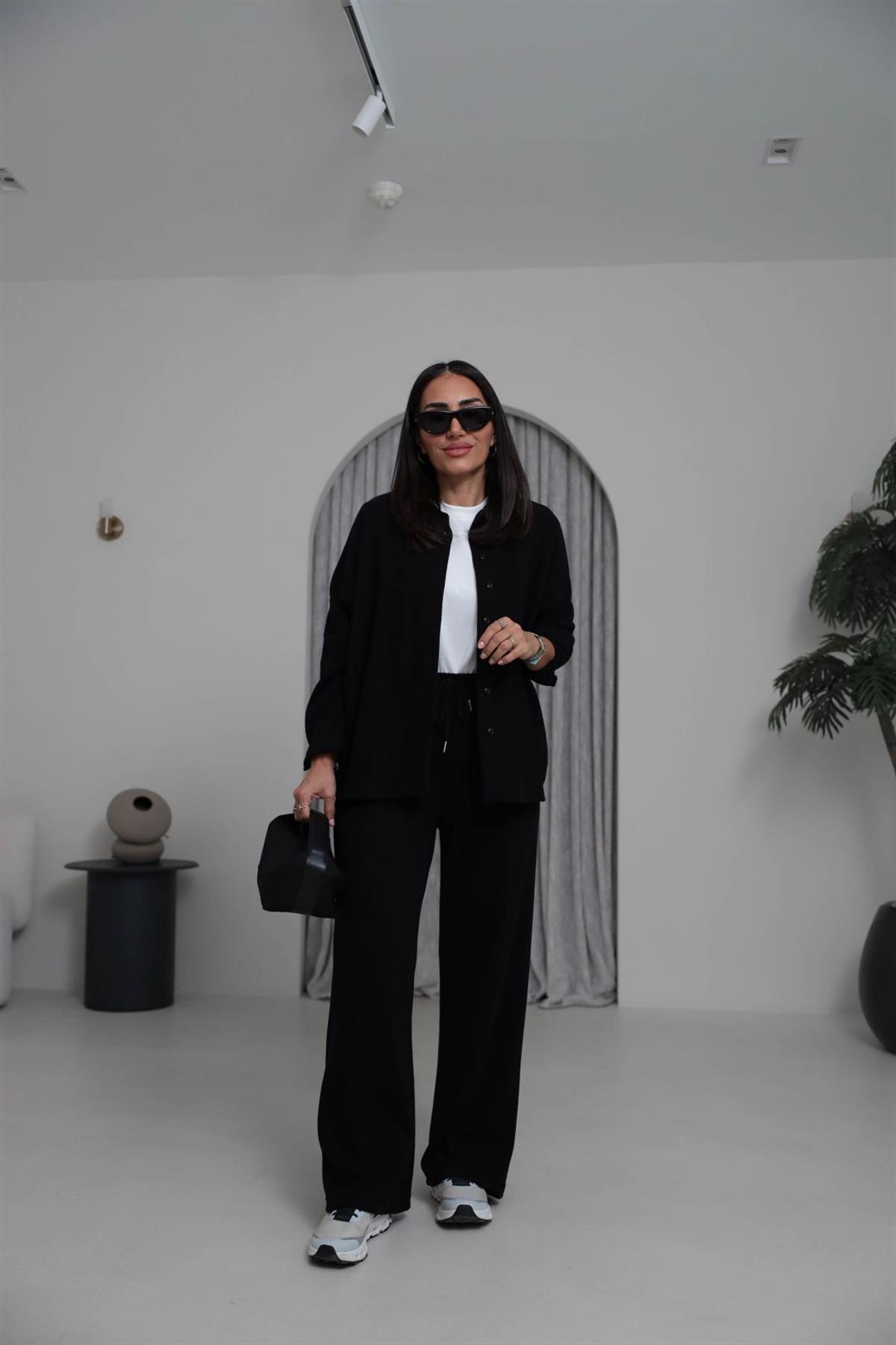 2241 Selanik Kumaş Gömlekli Takım SİYAH