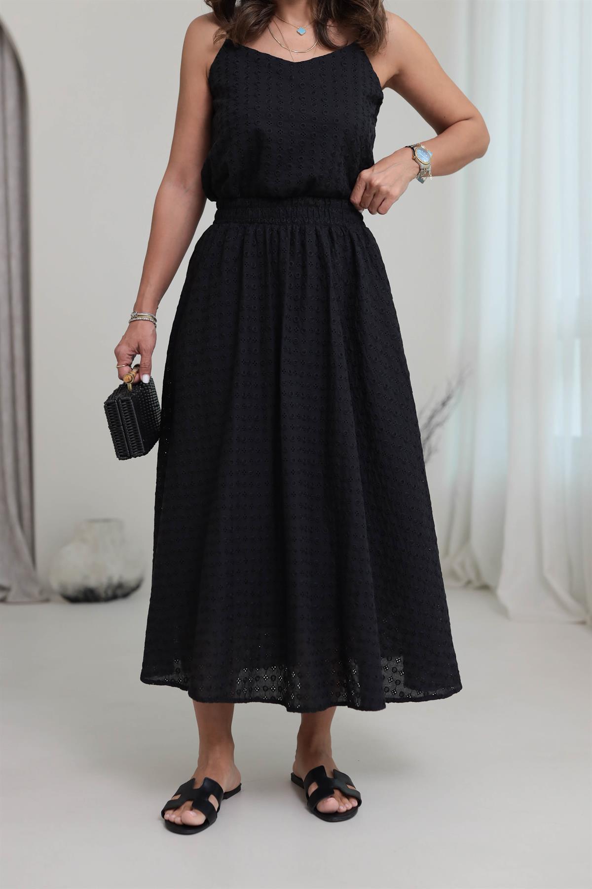 2884 Beli Lastikli Fisto Etek SİYAH