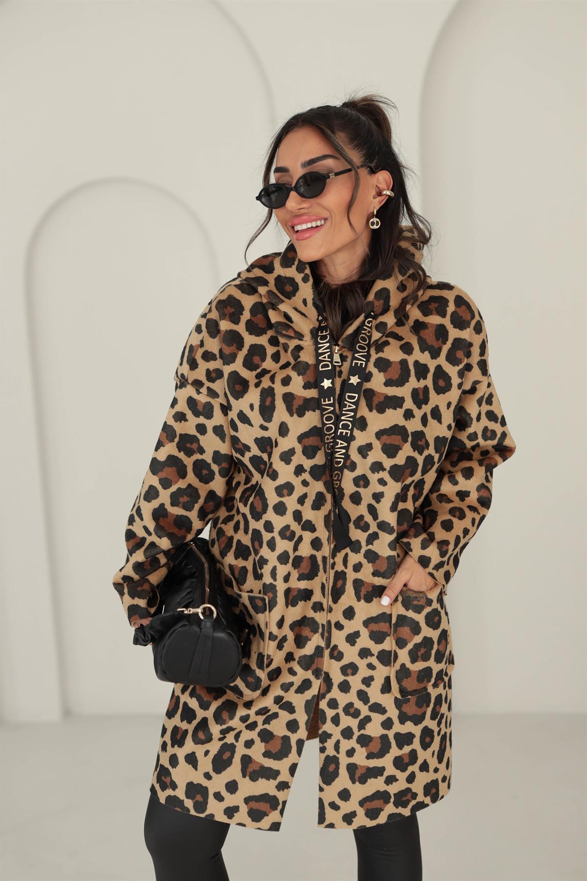 6617 Arma Gold Detaylı Buklet Kaban LEOPAR