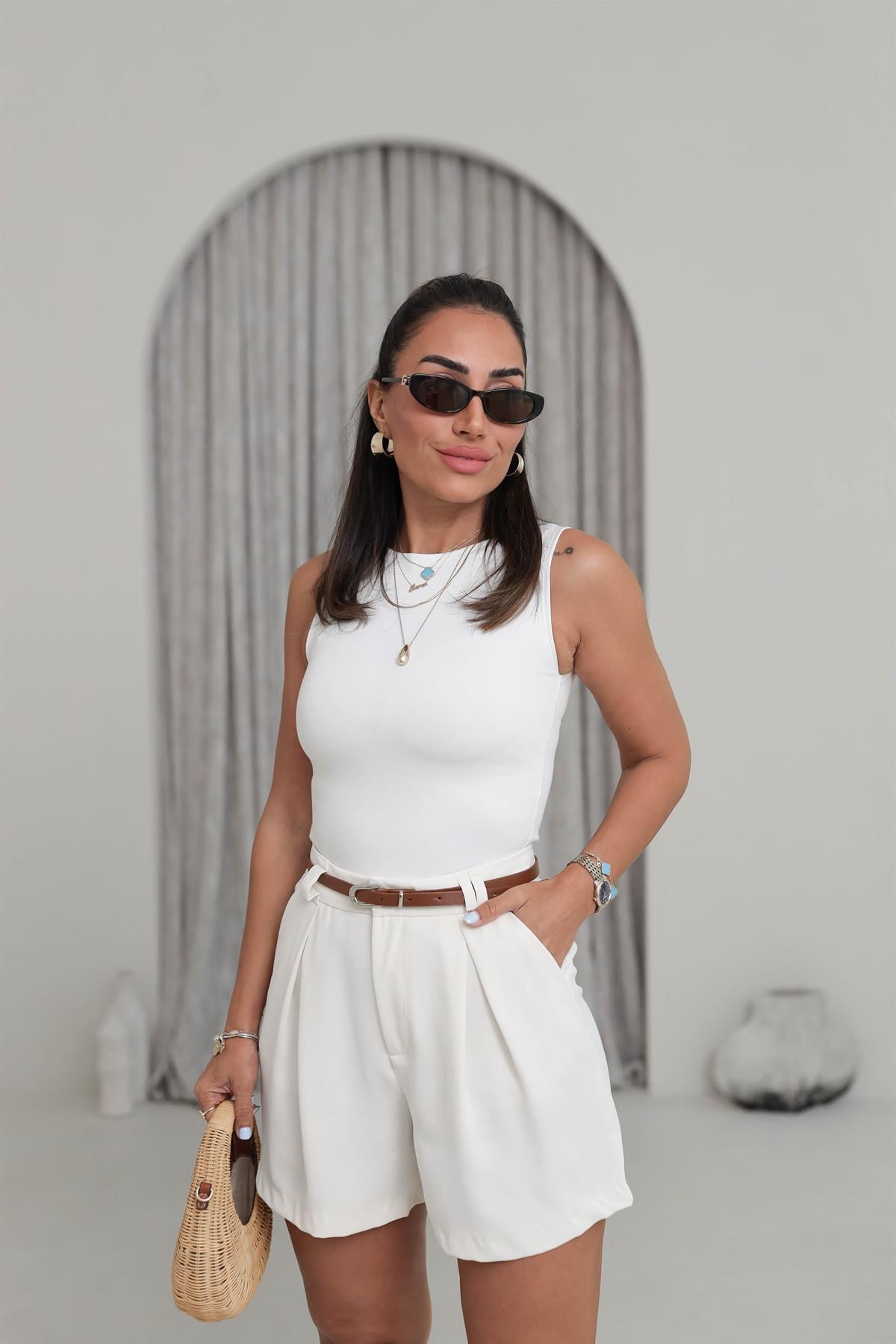 Sıfır Kol Dokulu Atlet EKRU