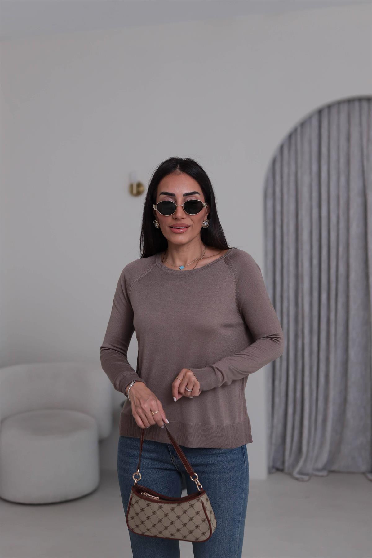 0536K İnce Mevsimlik Triko VİZON