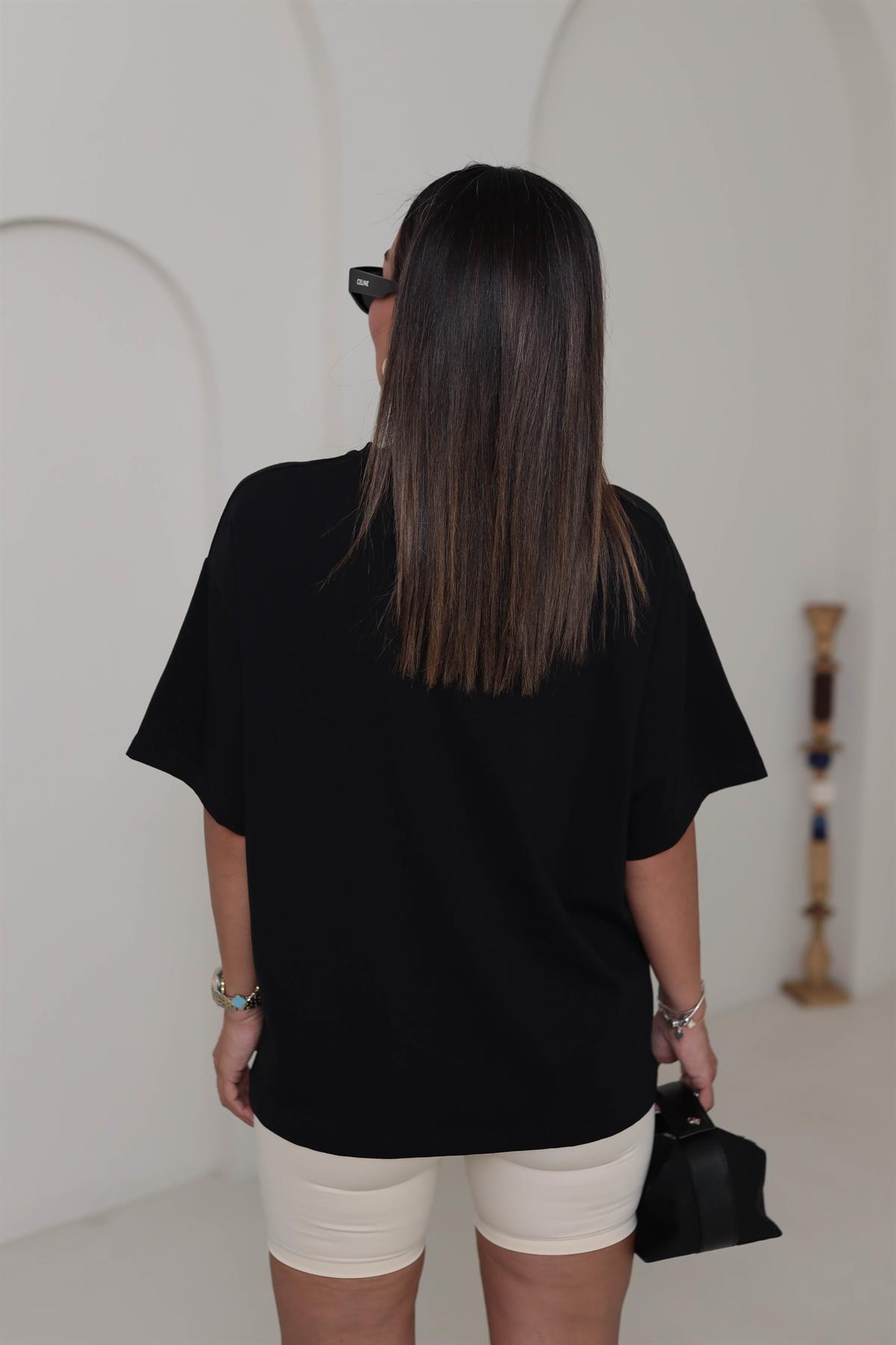 3300 Basic Oversize Tshirt SİYAH