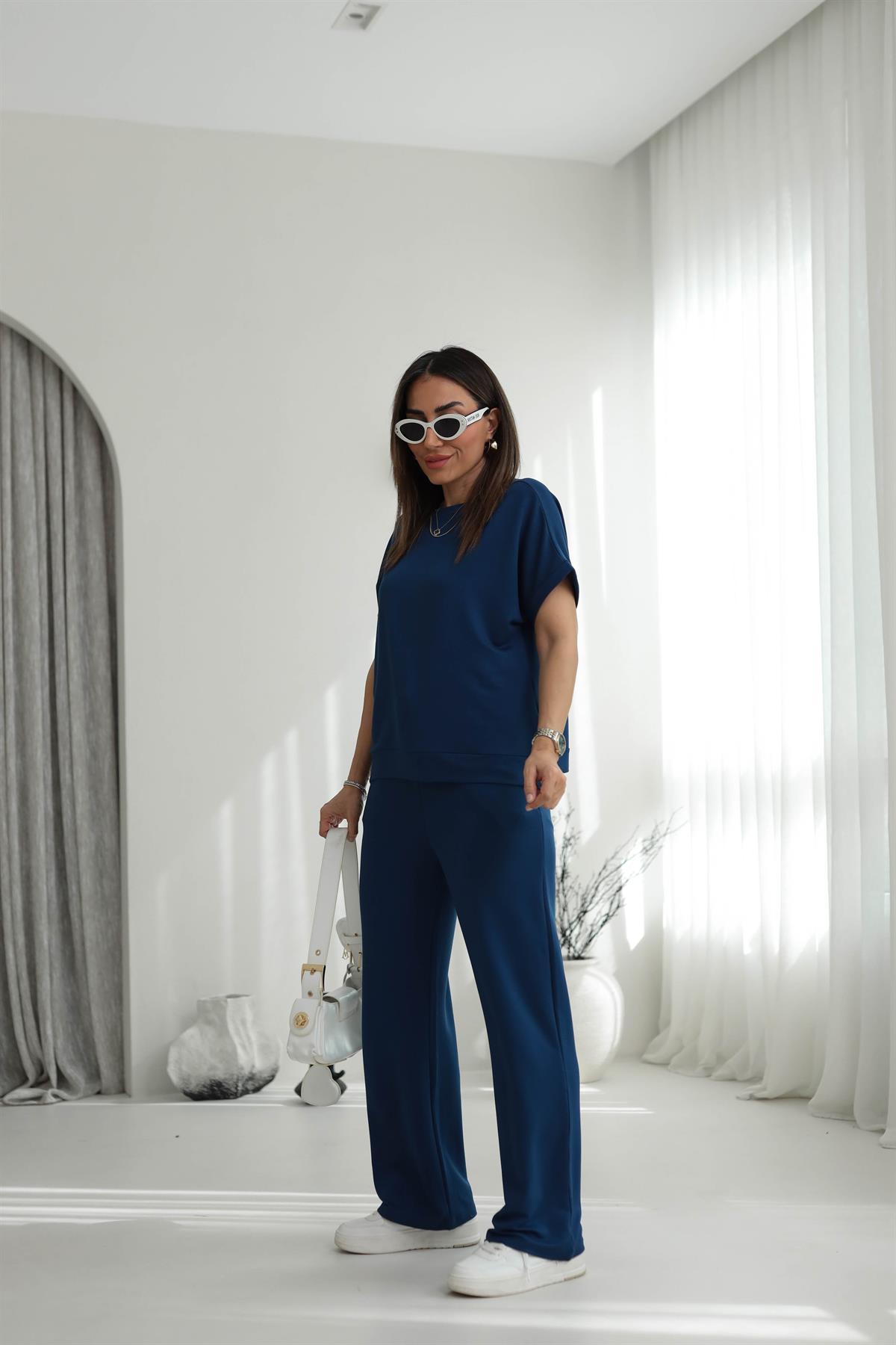 3183 Kısa Kol Modal Takım LACİVERT