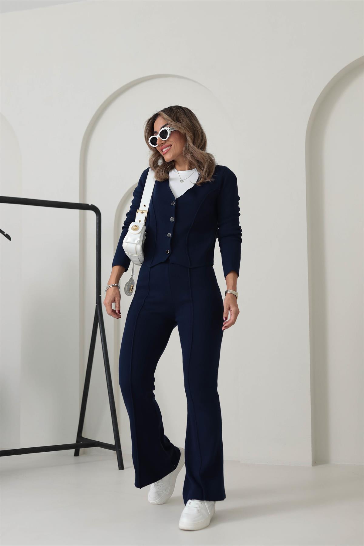 Çimalı Triko Ceket & Pantolon Takım LACİVERT