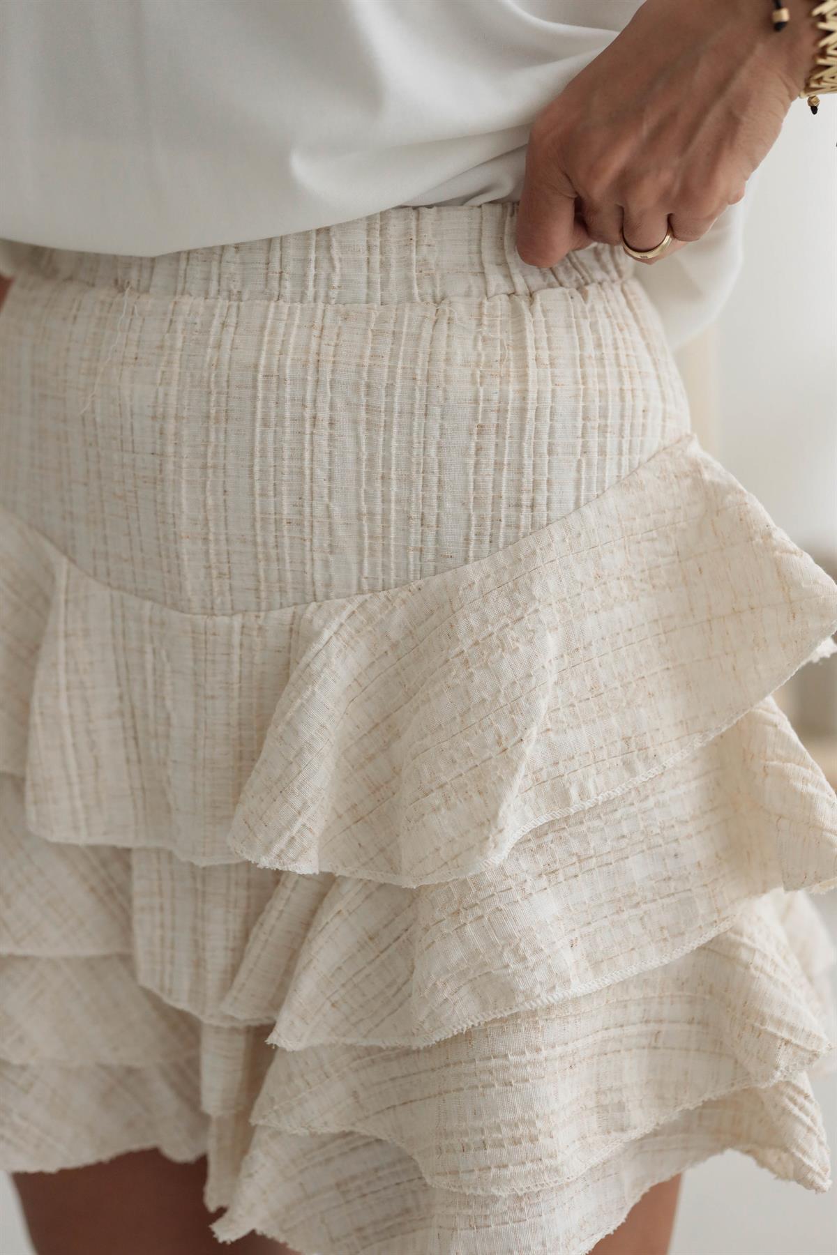 8785 Katkat Krinkıl Şort Astarlı Etek