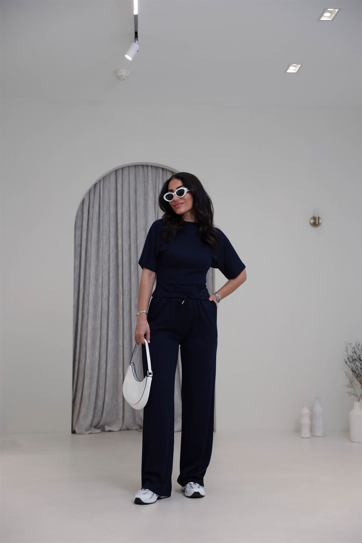 Bisiklet Yaka Kısa Reglan Kol Modal Takım LACİVERT