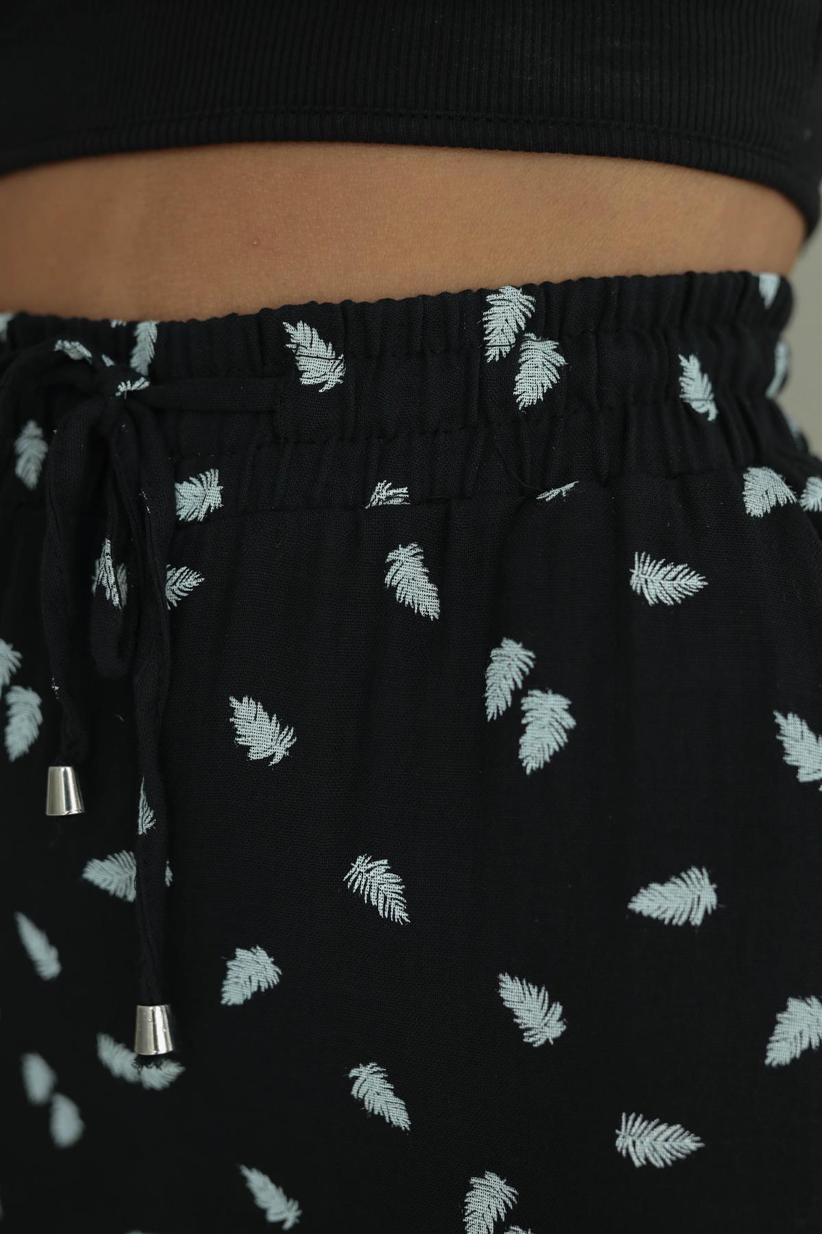 7163 Desenli Müslin Pantolon