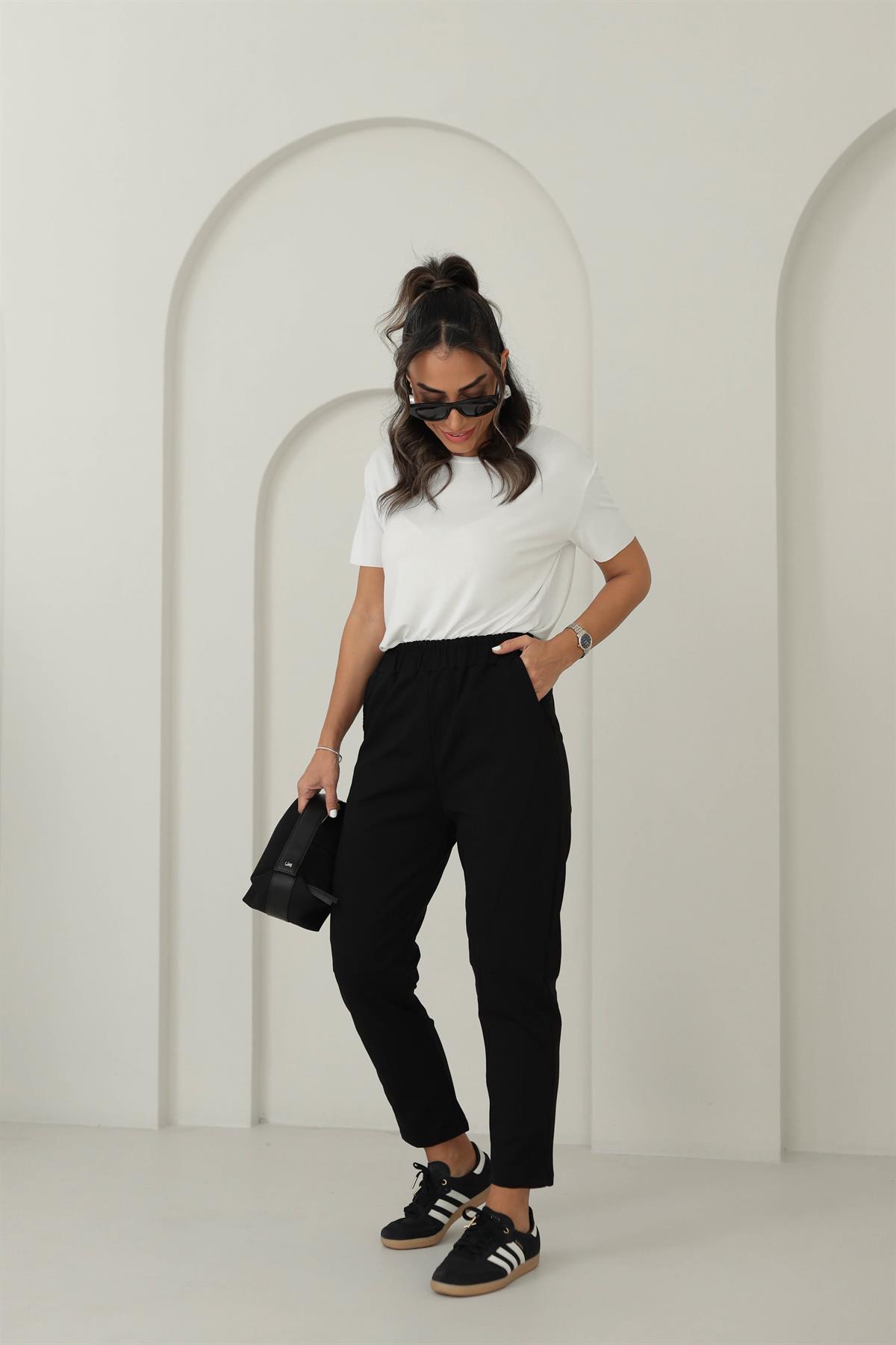 9019 Dikiş Detaylı Eşofman Altı SİYAH