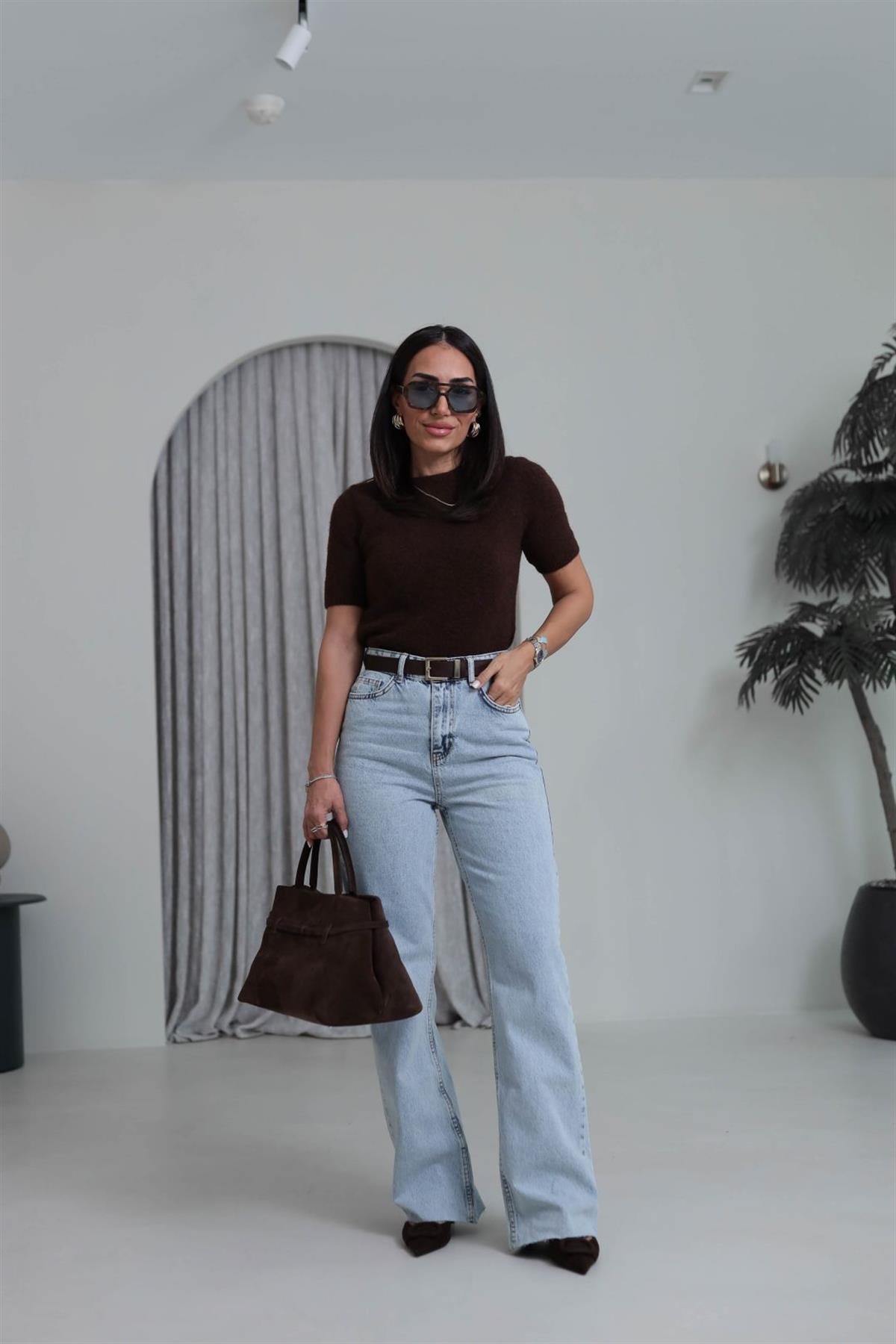 1077 Paça Kesikli Palazzo Jean BUZ MAVİ