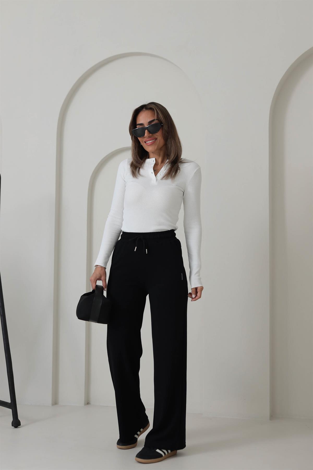 075 Modal OYS Bol Paça Eşofman Altı SİYAH