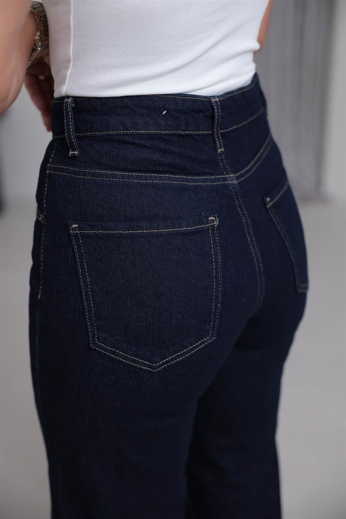Yüksek Bel Wide Leg Jean LACİVERT