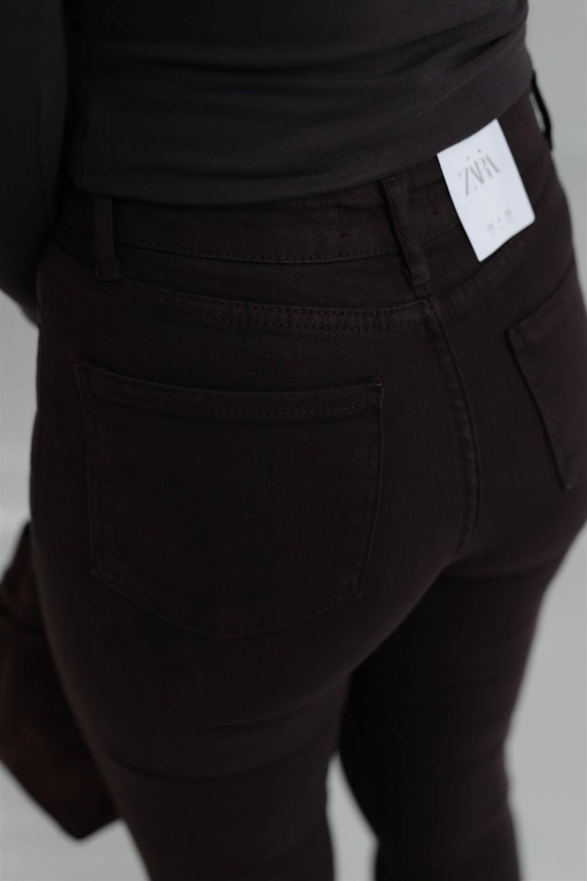 ZA Likralı İspanyol Paça Pantolon ACI KAHVE