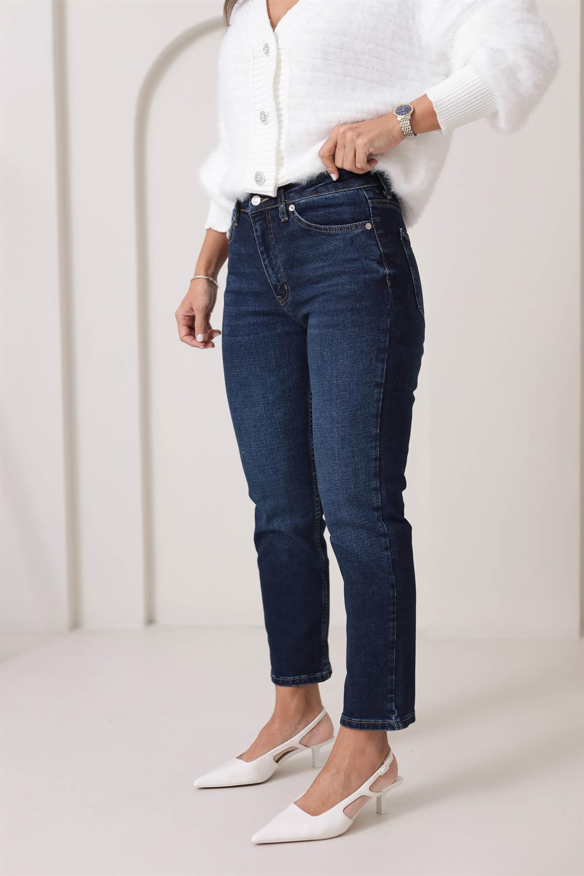 ZA Likralı Mom Jean LACİVERT