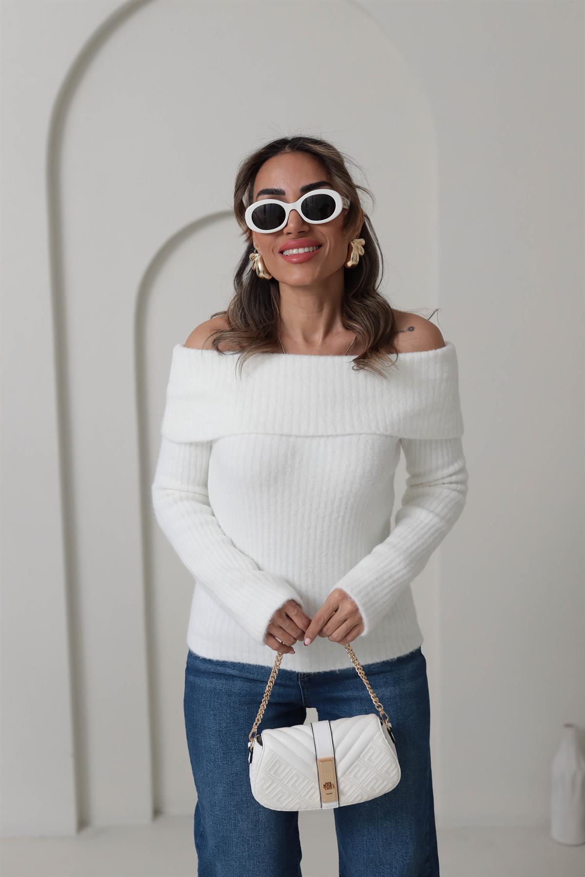 0649 Madona Yaka Fitilli Kazak EKRU