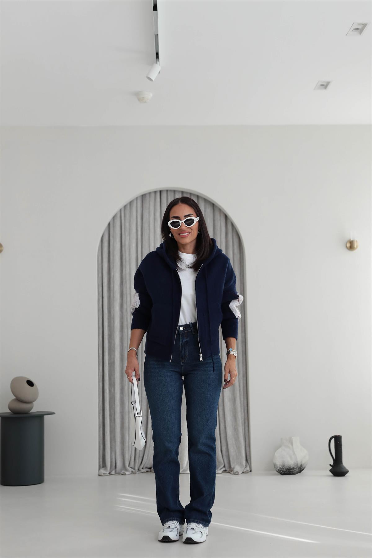 Za Likralı Straight Fit Jean KOYU MAVİ