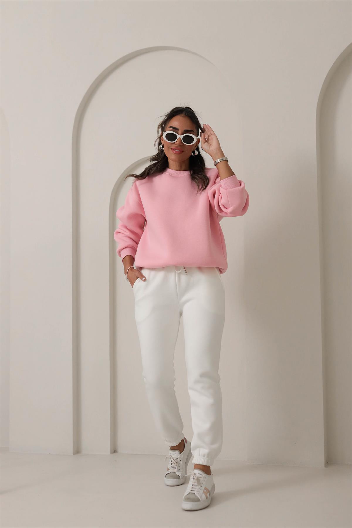 5574 Bel ve Paça Lastikli Eşofman Altı EKRU