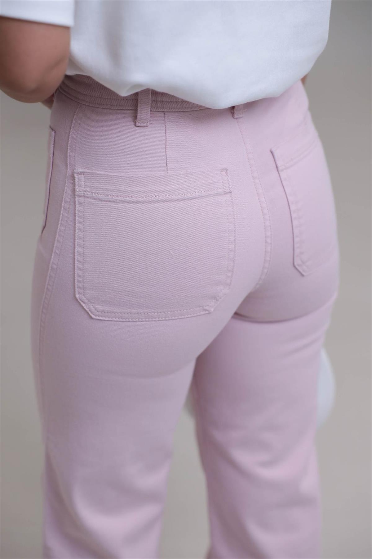 Cep Detay Likralı Orj Pembe Jean PEMBE