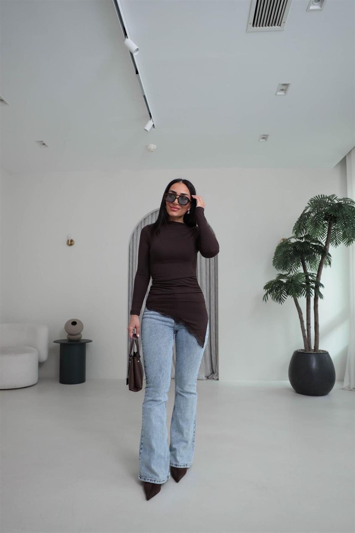 ZA Likralı İspanyol Paça Pantolon AÇIK MAVİ